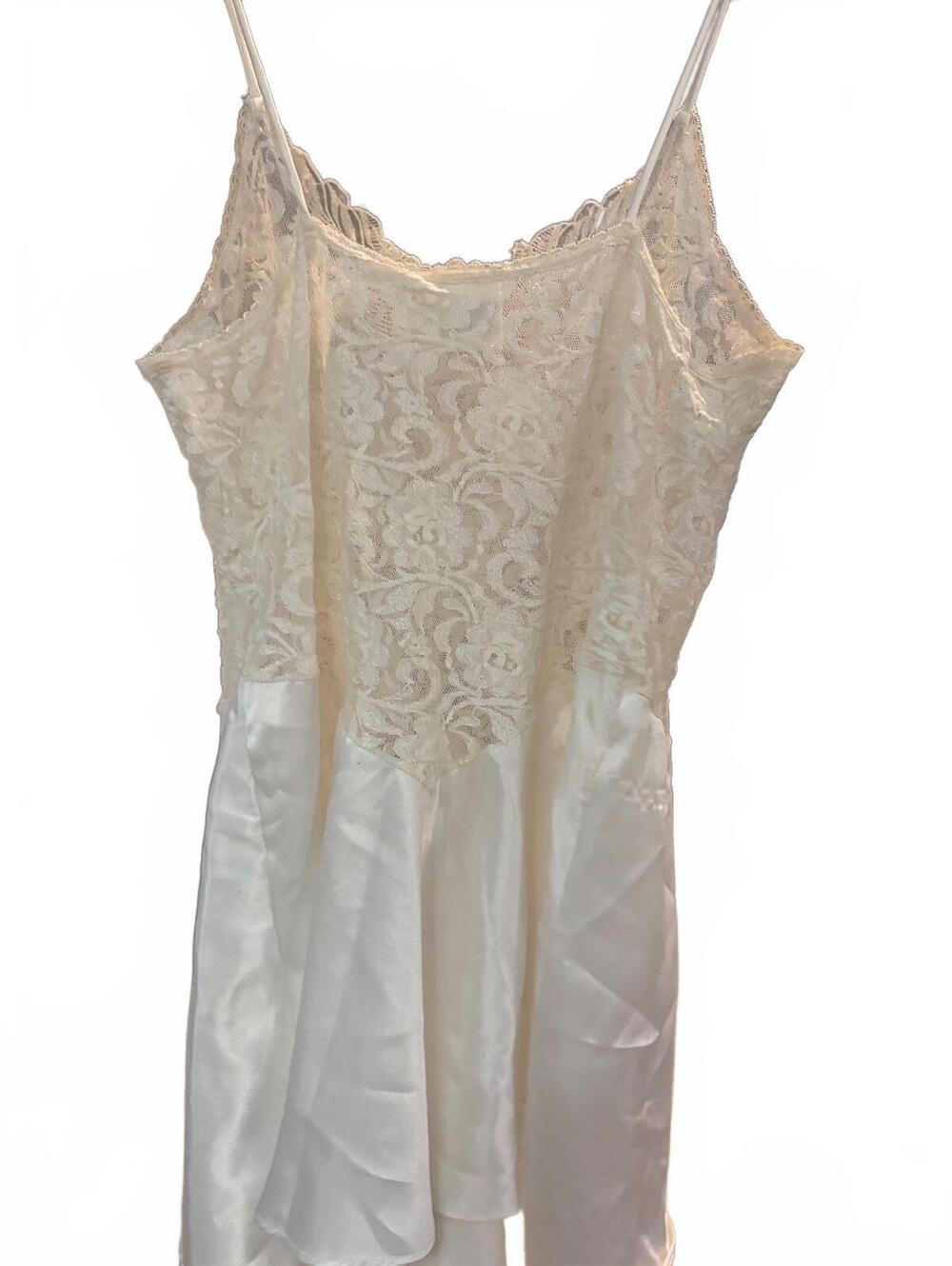 Vintage Secret Treasures Ivory Lace Satin Slip Dress - Medium - Picture 2 of 4